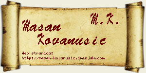 Mašan Kovanušić vizit kartica